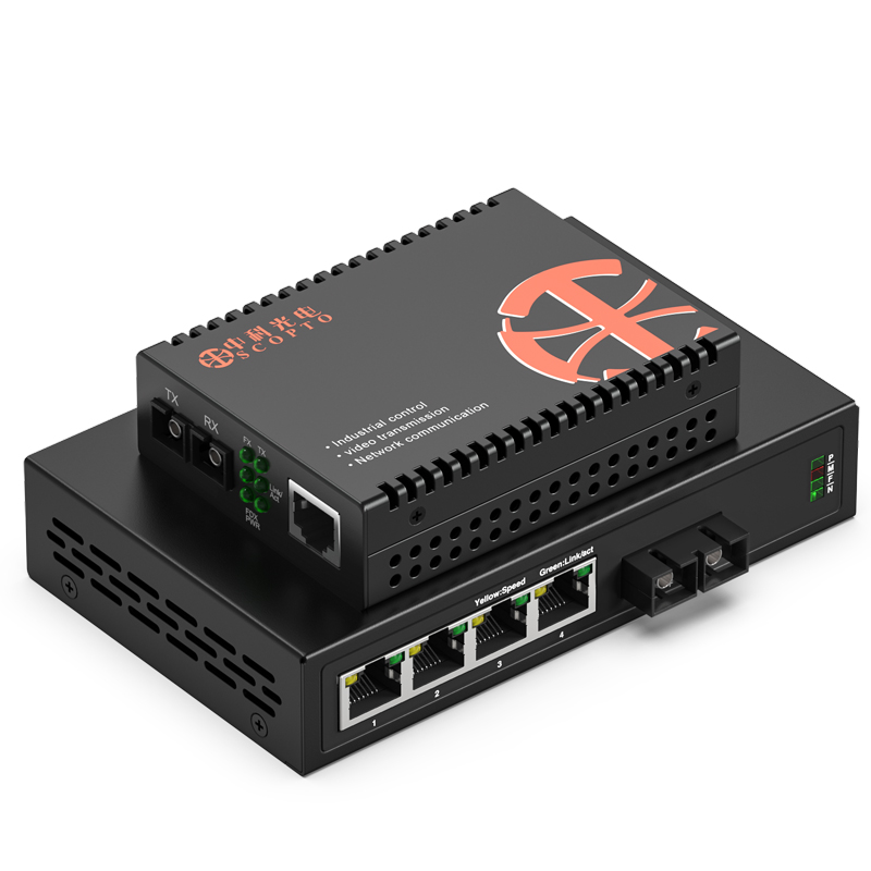 外電單模雙纖1光4電+1光1電 10KM SC接口